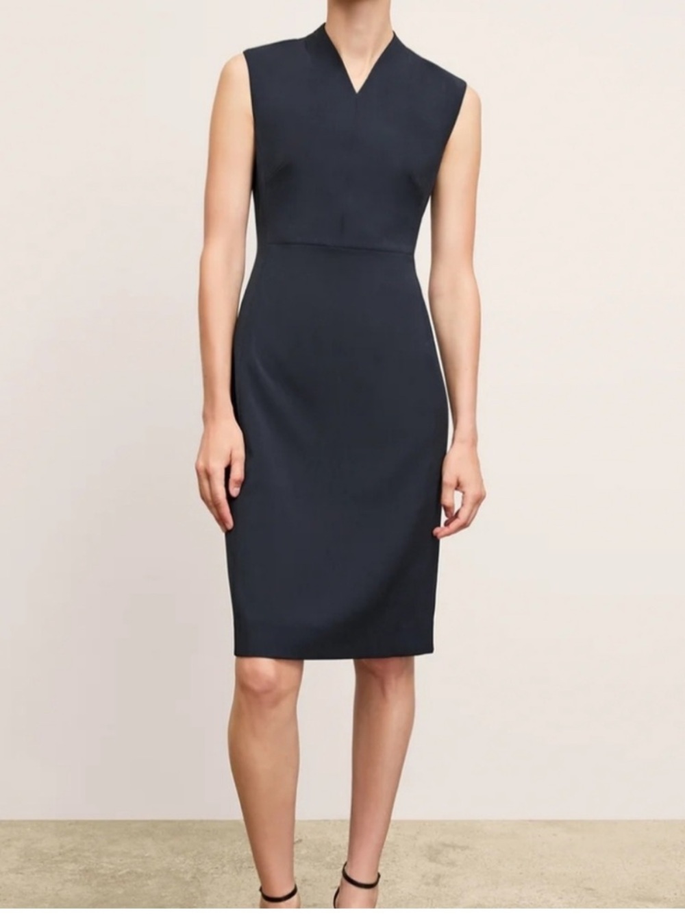 M.M.LaFleur Sleeveless Sheath Dress Blue Work Office Career Minimalist Size 0P